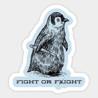 Penguin fight or flight Sticker